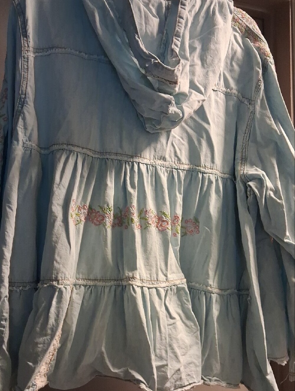 POL Pale Blue Lightweight Hoodie Top - Picture 5 of 5